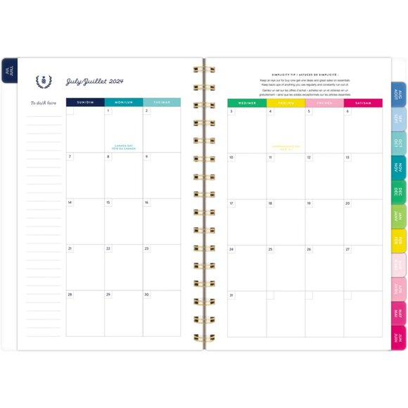 AT-A-GLANCE 2024-2025 Emily Ley Happy Stripe Weekly/Monthly Academic Planner - Picture 2 of 4